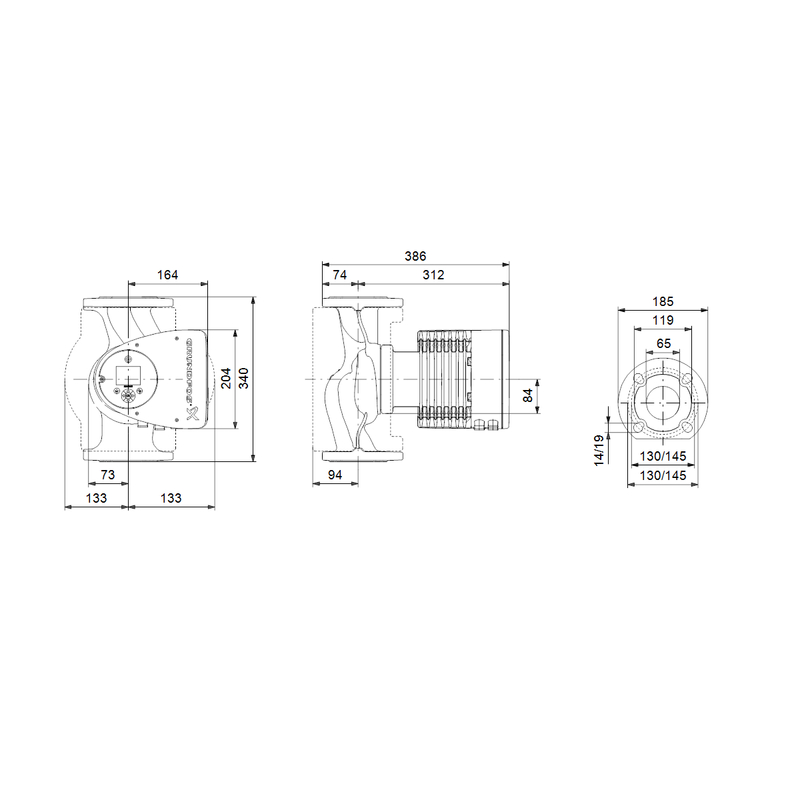 Čerpadlo oběhové Grundfos MAGNA3 65-150 F 340 1x230V PN6/10