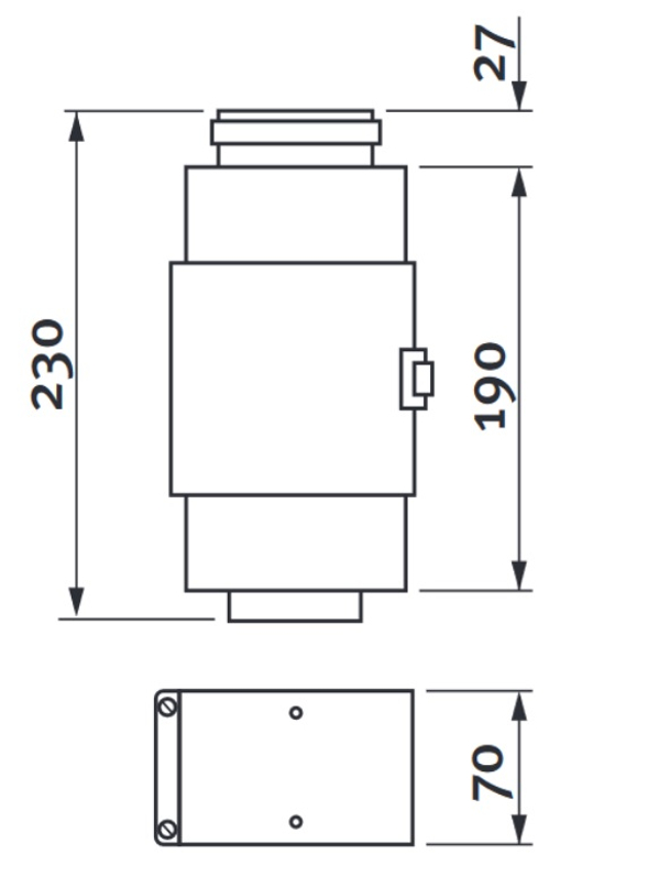 Trubka souosá s kontrolním otvorem Protherm odkouření pr. 60/100 mm, délka 0,2 m