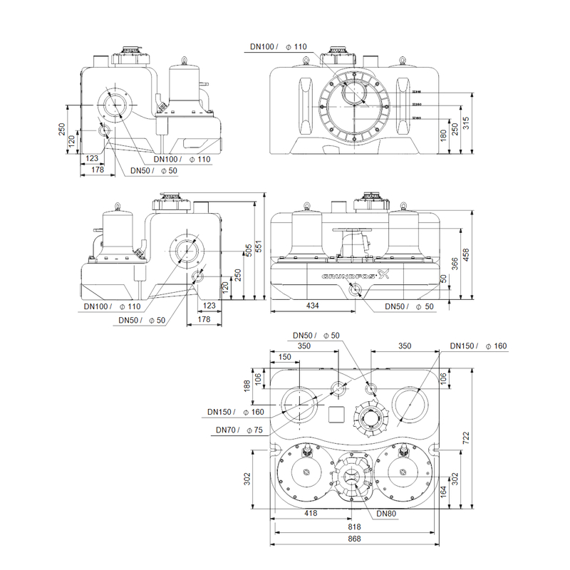 Stanice Grundfos MD.12.3.4 3x400V 4m CEE N