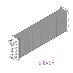 Radiátor skleněný Isan Joy Wall R 6-řadý, 1330 x 625 mm, 2515 W, barva 06 černá