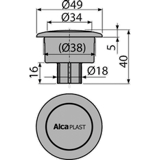 Tlačítko kompletní Alcadrain (Alcaplast) chrom (A2000) V0011-ND