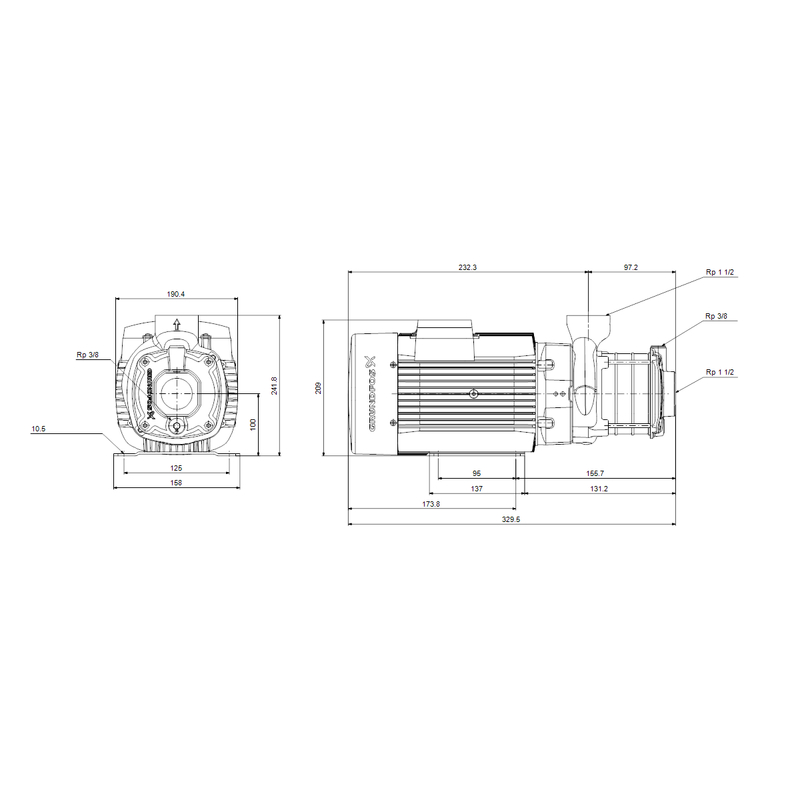 Čerpadlo odstředivé Grundfos CM10-1 A-R-A-E-AQQE F-A-A-N