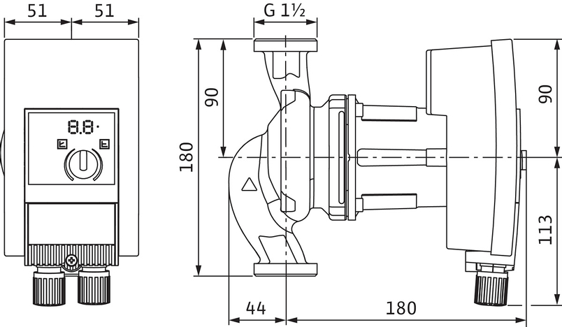 Mokroběžné čerpadlo s vysokou účinností Wilo Yonos MAXO 25/0, 5-7 PN 10, G 6/4˝, 1x230V