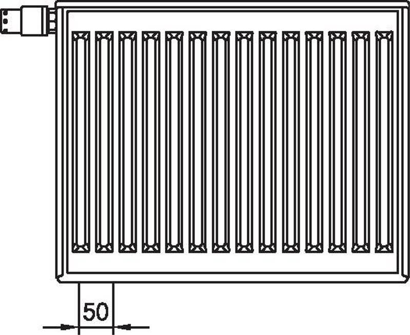 Radiátor Kermi Profil Hygiene-V FTV 10 levý 300 x 1000 mm, 335 W, bílý