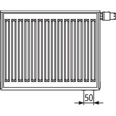 Radiátor Kermi Profil Hygiene-V FTV 10 pravý 500 x 1100 mm, 565 W, bílý