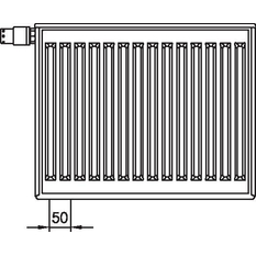 Radiátor Kermi Profil-V FTV 11 levý 500 x 400 mm, 336 W, bílý