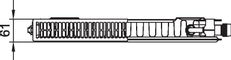 Radiátor Kermi Profil-V FTV 11 levý 500 x 400 mm, 336 W, bílý