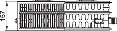 Radiátor Kermi therm-x2 Plan-V PTV 33 levý 405 x 805 mm, 1287 W, bílý