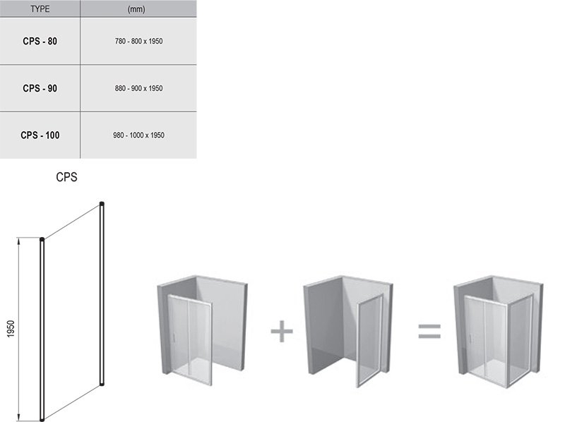 Pevná stěna Ravak CPS 90, satin+transparent