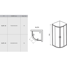 Sprchový kout Ravak BLCP4-90x90, lesk+grape