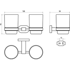 Držák skleniček Ravak Chrome CR 220.00CR chrom