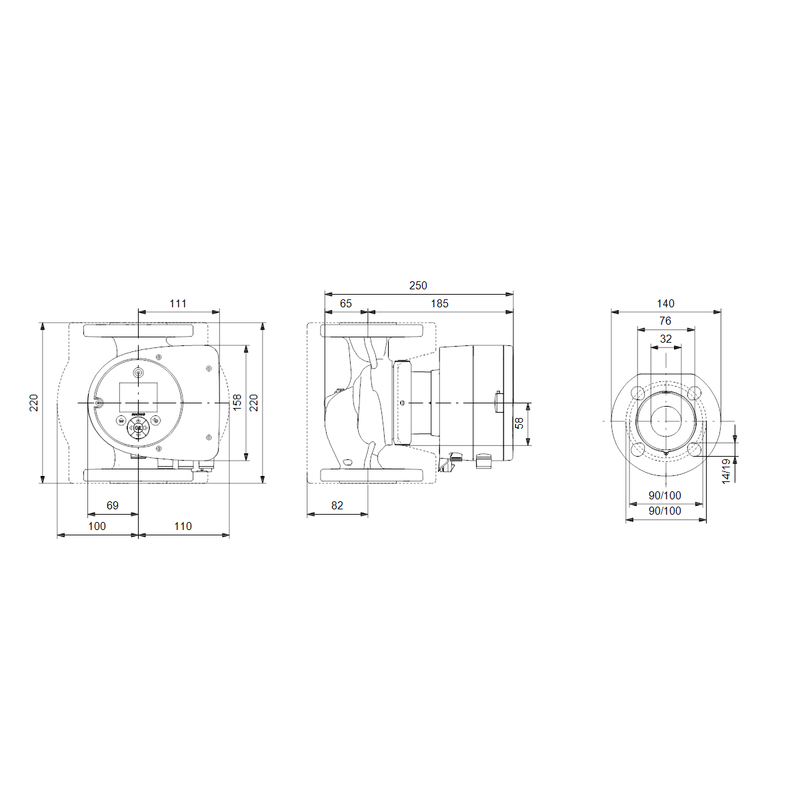 Čerpadlo oběhové Grundfos MAGNA3 32-40 F N 220 1x230V PN6/10