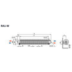 Radiátor žebrový Isan Spiral RA1 32 x 92 x 2500 mm, 925 W, na zeď, bílá