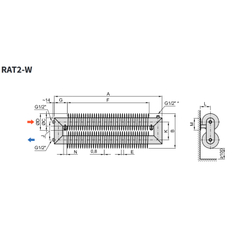 Radiátor žebrový Isan Spiral RAT2 32 x 92 x 1000 mm, 588 W, na zeď, bílá