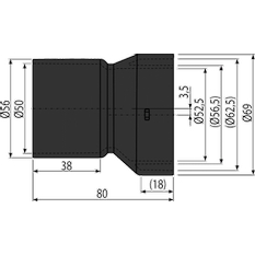 Adaptér napojení bočního přítoku Alcadrain (Alcaplast) DN50 AVZ-P003