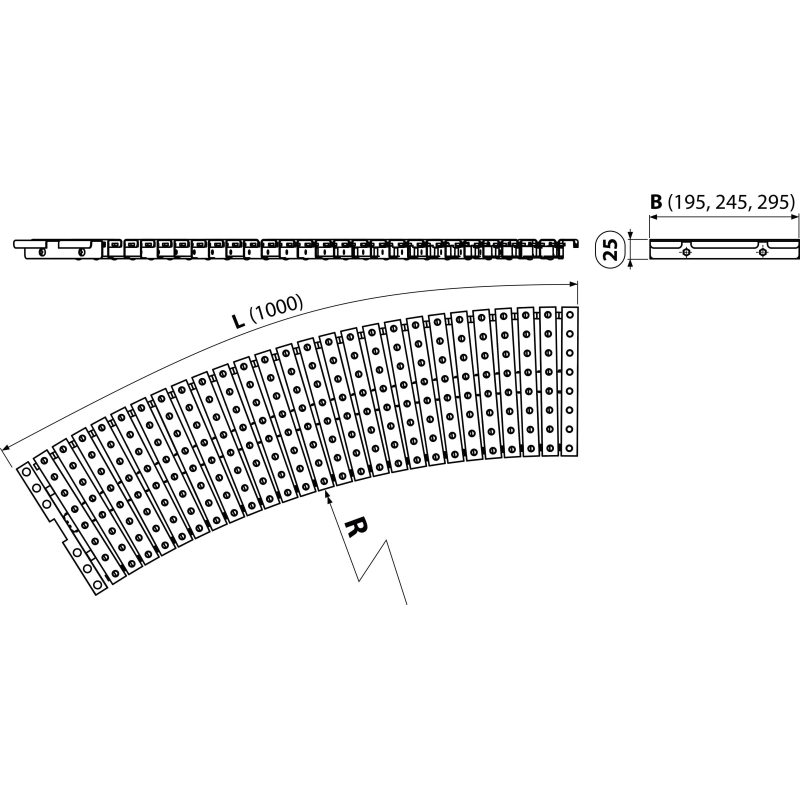 Bazénový rošt Alcadrain (Alcaplast) obloukový s protiskluzem AP3-245-1000