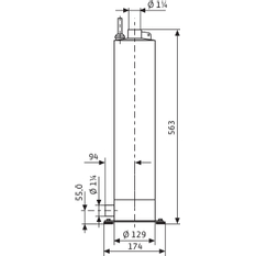 Ponorné motorové čerpadlo Wilo Sub-TWI 5-SE 505 FS, Rp 5/4˝, 1ph, 0.55kW