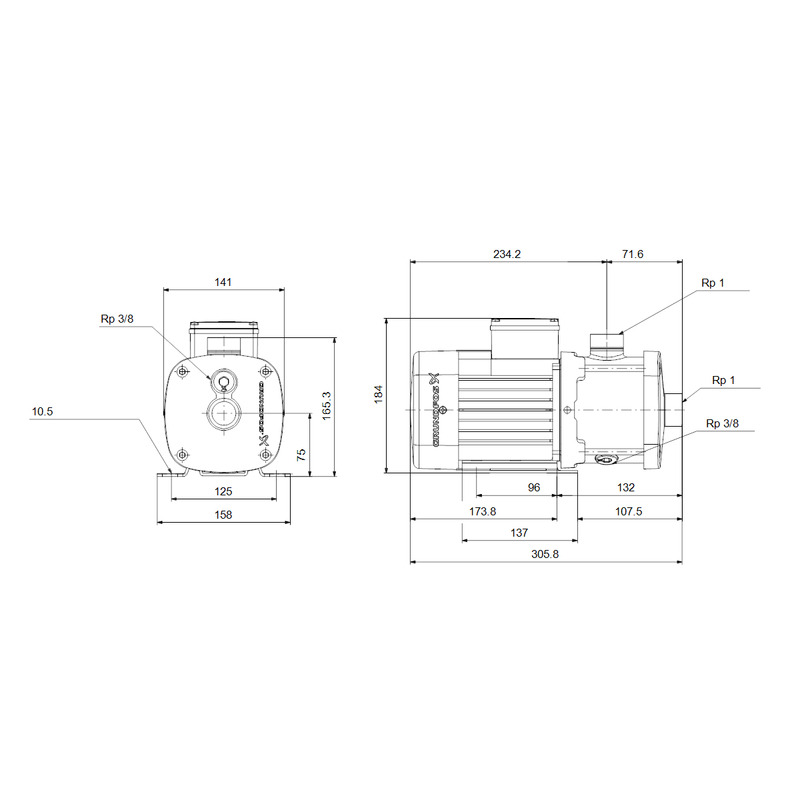 Čerpadlo odstředivé Grundfos CM1-3 A-R-G-E-AQQE F-A-A-N