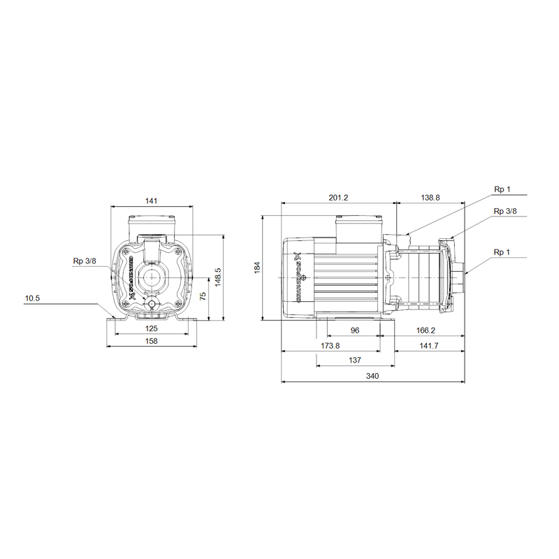 Čerpadlo odstředivé Grundfos CM3-5 A-R-A-E-AQQE F-A-A-N