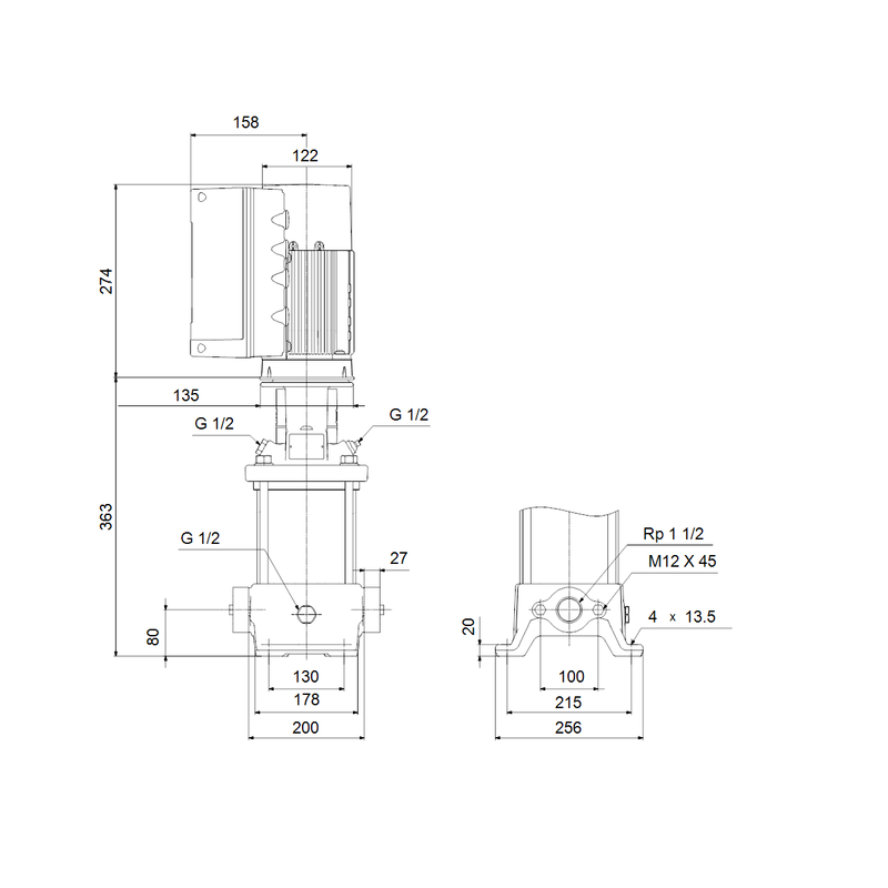 Čerpadlo odstředivé Grundfos CRE10-2 N-A-A-E-HQQE 3x380-500 60 HZ