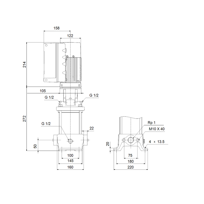 Čerpadlo odstředivé Grundfos CRE3-4 A-A-A-E-HQQE 1x200-240 60HZ