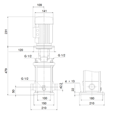 Čerpadlo odstředivé Grundfos CRN1-15 A-P-A-E-HQQE 3x230/400 50HZ