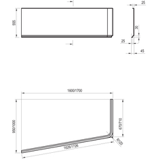 Panel čelní Ravak 10° 170 L