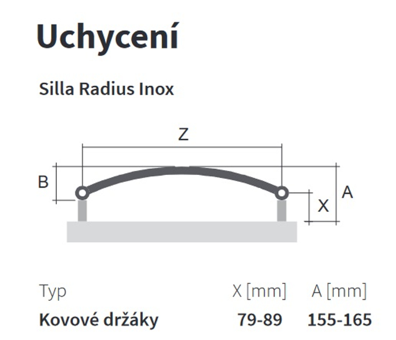 Těleso koupelnové trubkové Isan Silla Radius Inox 1765 x 600 mm, 647 W, středové připojení, nerez