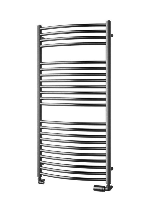 Těleso koupelnové trubkové Isan Silla Radius Inox 1765 x 600 mm, 647 W, středové připojení, nerez