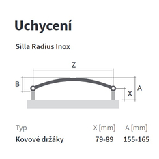 Těleso koupelnové trubkové Isan Silla Radius Inox 1765 x 600 mm, 647 W, středové připojení, nerez