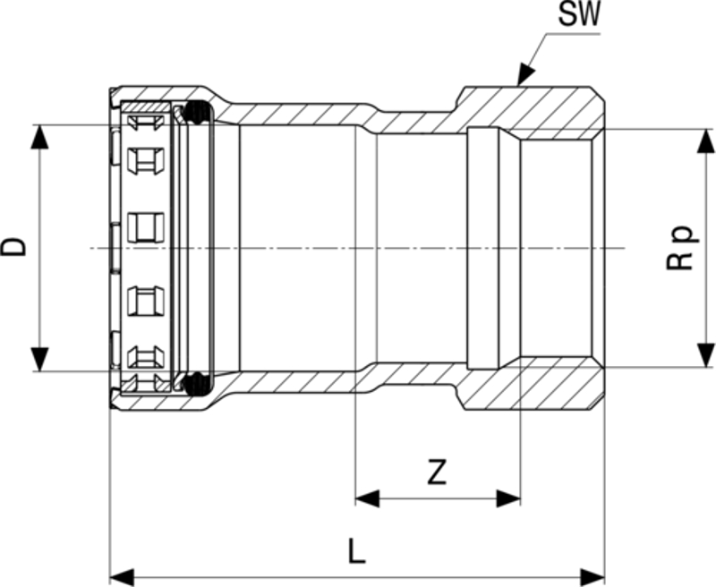 Přechodový kus Viega Megapress s SC-Contur 4212 3/4˝ x 3/4˝