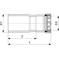 Redukce Viega Megapress s SC-Contur 4215.1 3/4˝ x 1/2˝