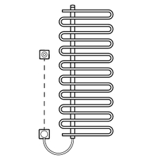 Těleso koupelnové trubkové Kermi Icaro-E 1421 x 600 mm, elektrosada WKS vlevo 600 W, bílé