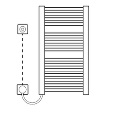 Těleso koupelnové trubkové elektrické Kermi Duett-E 1188 x 484 mm, elektrosada WKS vlevo 800W, bílé