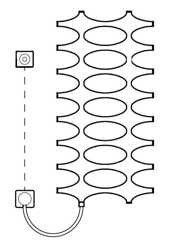 Těleso koupelnové designové elektrické Kermi Ideos-E 1151 x 508 mm, elektrosada WKS vlevo 400 W, stříbrné