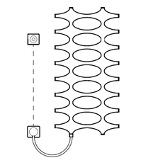 Těleso koupelnové designové elektrické Kermi Ideos-E 1151 x 508 mm, elektrosada WKS vlevo 400 W, stříbrné