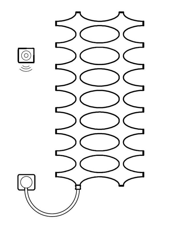 Těleso koupelnové designové elektrické Kermi Ideos-E 1151 x 758 mm, elektrosada WFS vlevo 600 W, bílé