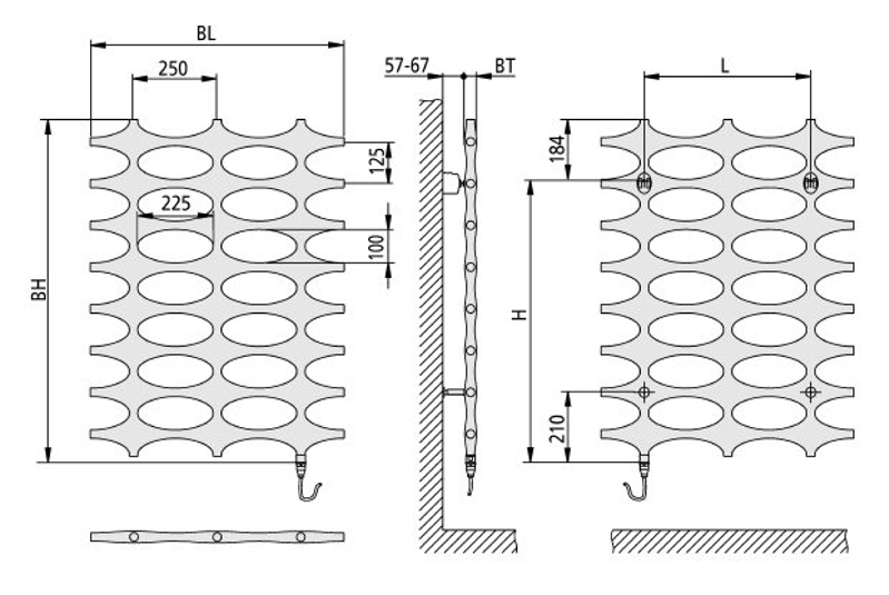 Těleso koupelnové designové elektrické Kermi Ideos-E 1151 x 758 mm, elektrosada WFS vlevo 600 W, bílé