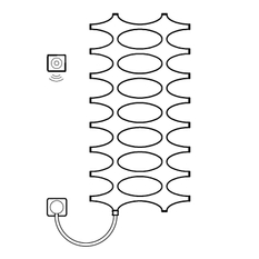 Těleso koupelnové designové elektrické Kermi Ideos-E 1151 x 758 mm, elektrosada WFS vlevo 600 W, bílé