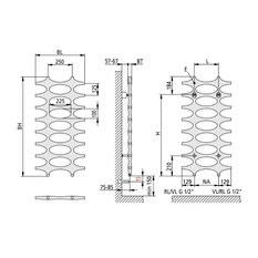 Těleso koupelnové designové Kermi Ideos 776 x 508 mm, 262 W, bílé