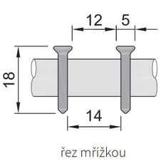 Konvektor podlahový s přirozenou konvekcí Isan Termo FRK 140 x 300 x 1900 mm, 885 W, připojení vlevo, výměník ocelový, mřížka Natur příčná rolovací hliník