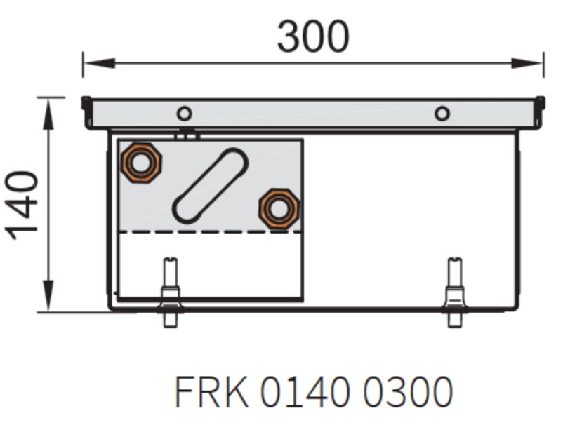 Konvektor podlahový s přirozenou konvekcí Isan Termo FRK 140 x 300 x 3600 mm, 1821 W, připojení vlevo, výměník ocelový, mřížka Natur příčná rolovací hliník