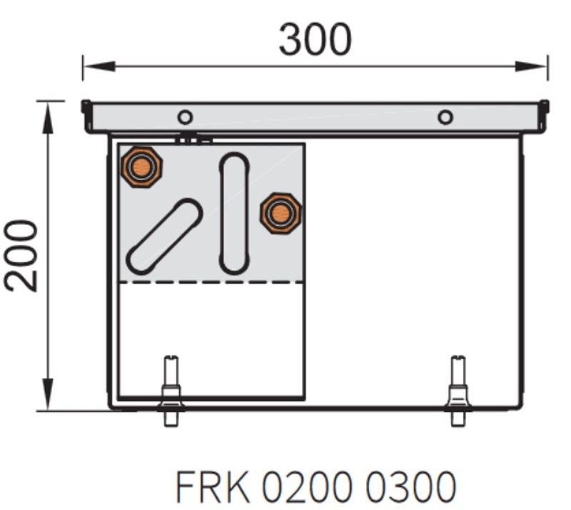 Konvektor podlahový s přirozenou konvekcí Isan Termo FRK 200 x 300 x 1000 mm, 413 W, připojení vlevo, výměník ocelový, mřížka Natur příčná rolovací hliník