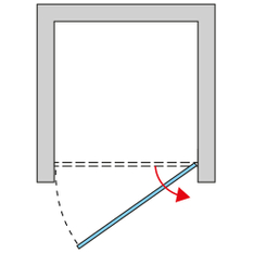 Jednokřídlé dveře Ronal Pur - panty vpravo / 1 strana rohového vstupu Atyp na zaměření 0 - 1000 x 2000 mm, chrom/sklo mastercarré