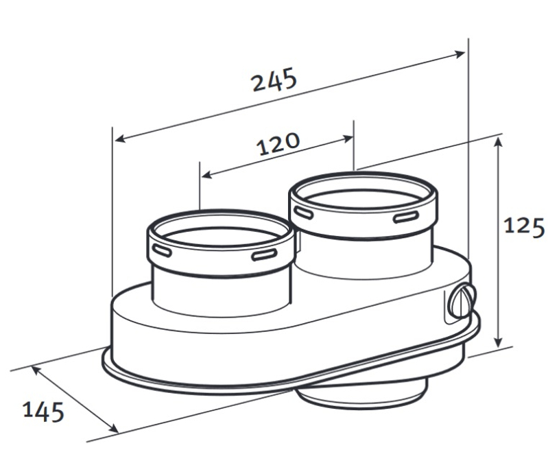 Člen rozdvojovací Protherm odkouření 2 x pr. 80 mm pro kotel Medvěd Condens