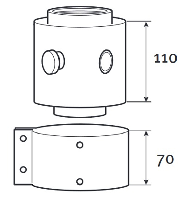 Připojovací adaptér s měřícími body Protherm odkouření pr. 80/125 mm, pro Medvěd Condens