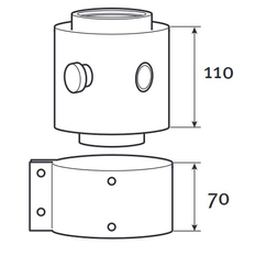 Připojovací adaptér s měřícími body Protherm odkouření pr. 80/125 mm, pro Medvěd Condens