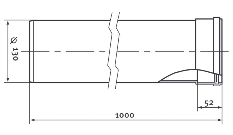 Trubka Protherm odkouření pr. 130 mm, délka 1,0 m