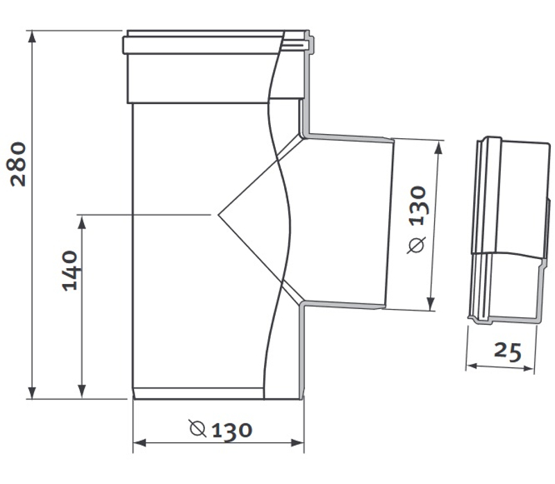 Revizní otvor s krytem Protherm odkouření pr. 130 mm