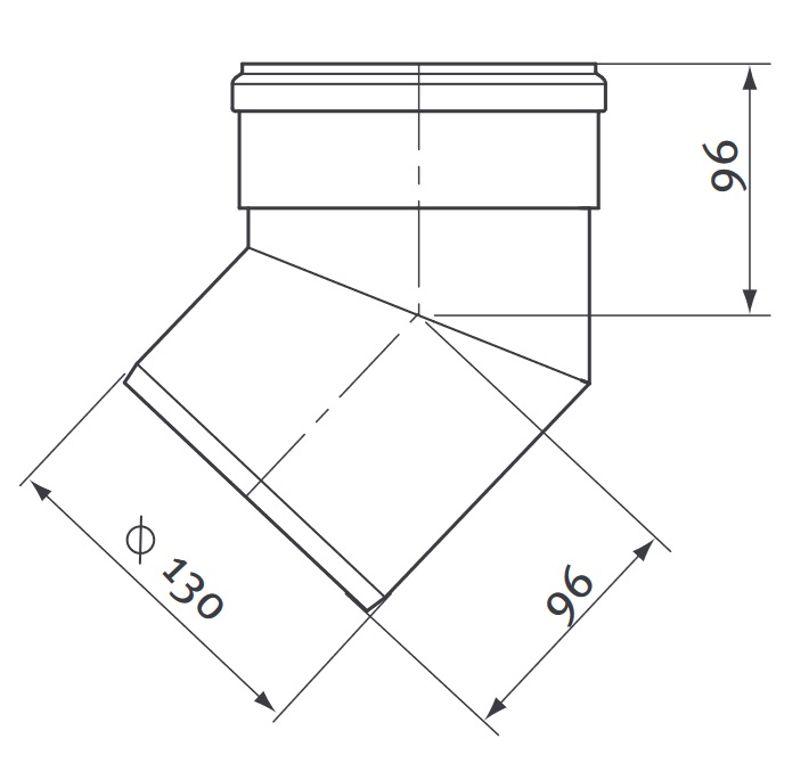 Kolena 45° Protherm odkouření pr. 130 mm, 2 ks